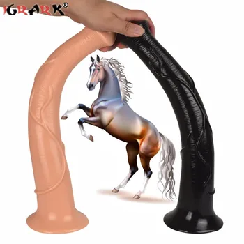 Huge Animal Horse Penis Silicone Long Realistic Dildo Sucker Cock Dick Anal Vagina Sex Toys for Women Lesbian Couples Men Gay 18 2