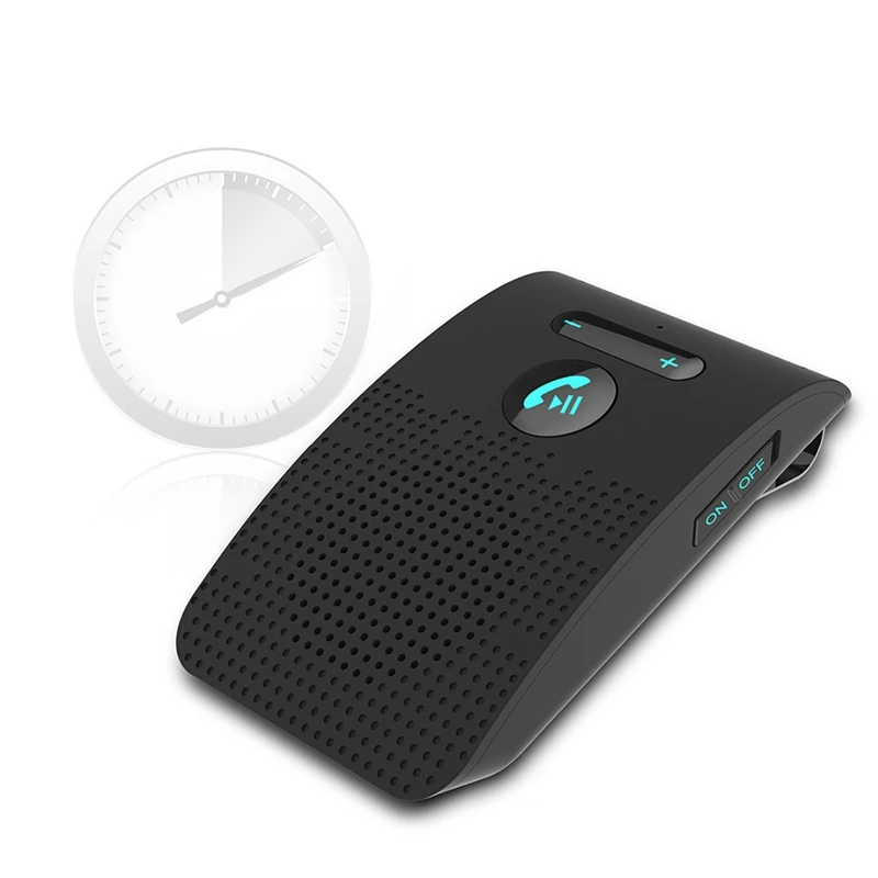 Bluetooth 5,0 Handsfree автомобильный комплект Hifi динамик 2 Вт беспроводной аудио приемник MP3 музыкальный плеер шумоподавление солнцезащитный козырек клип