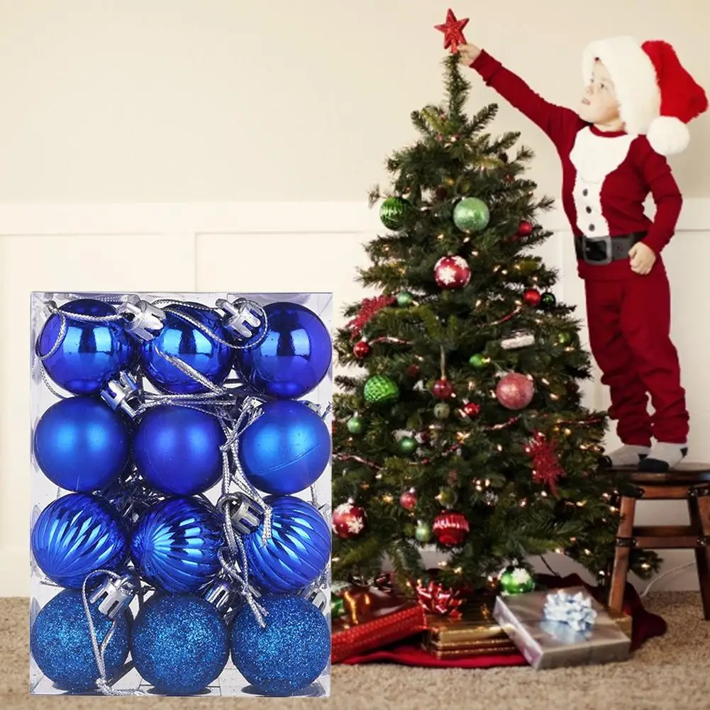 Christmas Tree Hanging Ball Plastic Painted Ball Party Supplies for Family Gathering Christmas Party Decoration