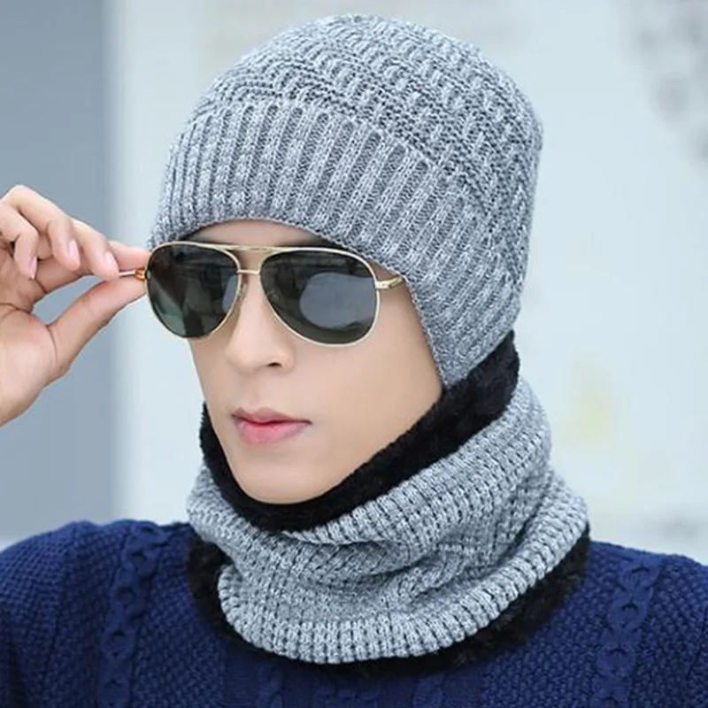 Зимние шапки для мужчин Skullies Beanie шапка зимняя шапка для мужчин и женщин шерстяной шарф шапка s Набор Балаклава маска Gorras Bonnet вязаная шапка