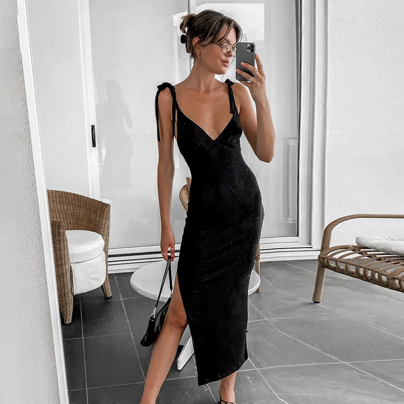 Laura Torelli Vestido l\u00ednea A negro elegante Moda Vestidos Vestidos línea A 