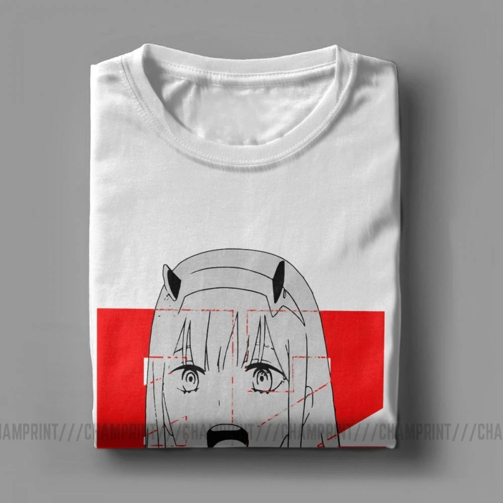 Darling In The Franxx Zero Two аниме футболка "Манга" человек короткий рукав стильная футболка с круглым вырезом Топы из чистого хлопка Графические футболки
