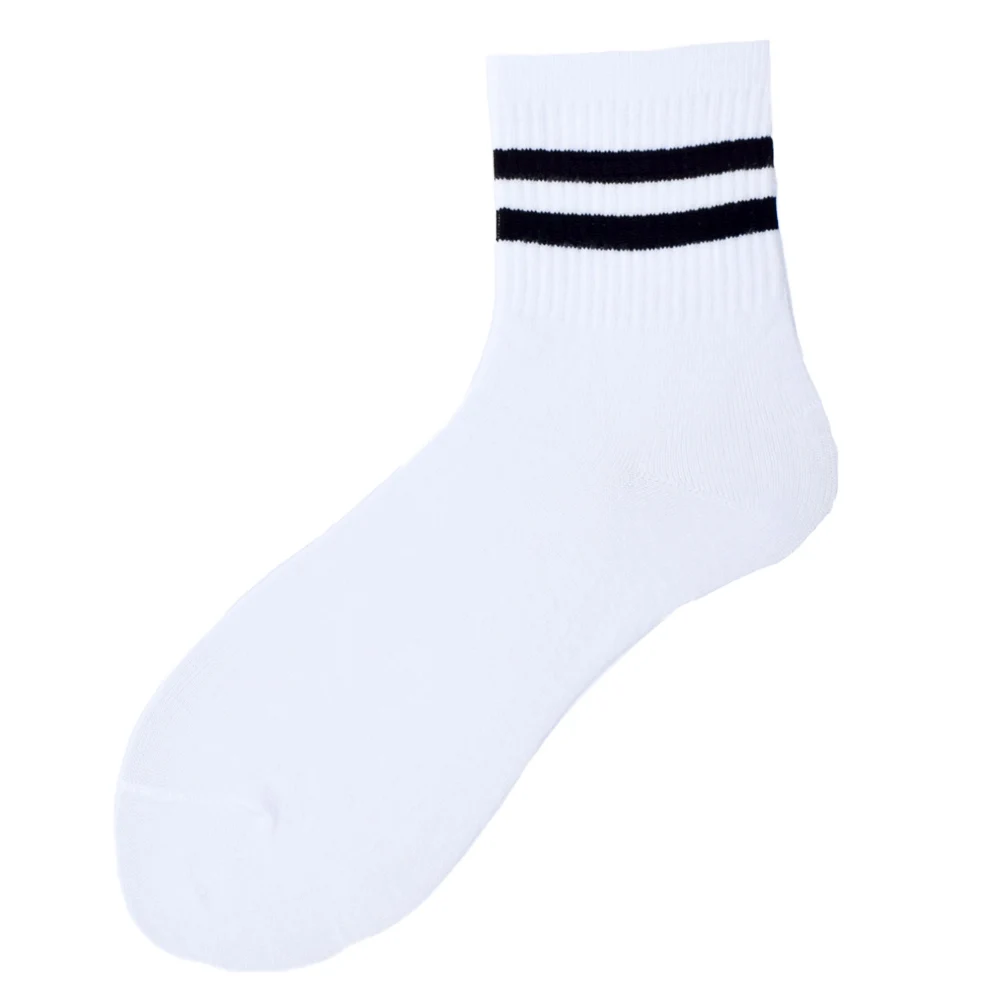 black strips Классические мужские и женские носки в стиле ретро с двумя полосками, хлопковые носки для отдыха в старом стиле, классные носки в стиле хип-хоп для катания на коньках, белые, черные, Harajuku, недорогой стильный подарок для мужчин - Цвет: black strips