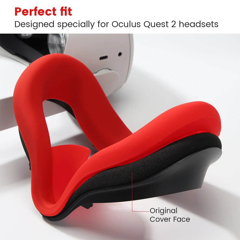 Quest 2 VR Silicone Mask Cover Face Pad Face Cushion Protective Eye Pad For Oculus Quest 2 VR Devices Accessories