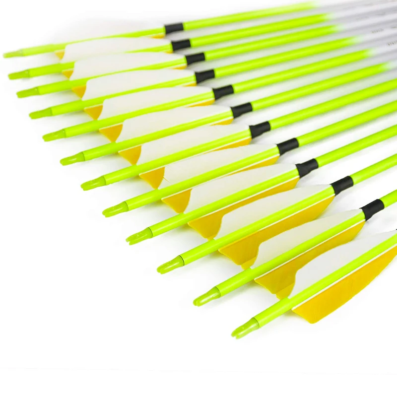 12pcs-Inals-Archery-Carbon-Arrows-Spine-300-600-ID6-2-Shafts-Turkey-Vanes-Points-for-Compound