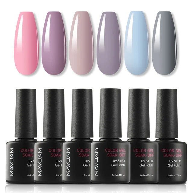 Gel Nail Polish Set All for Manicure Gel Kit Vernis Semi Permanent Varnish Hybrid 6pcs 8ml Natural Green Soak Off Gel Varnishes SY5568