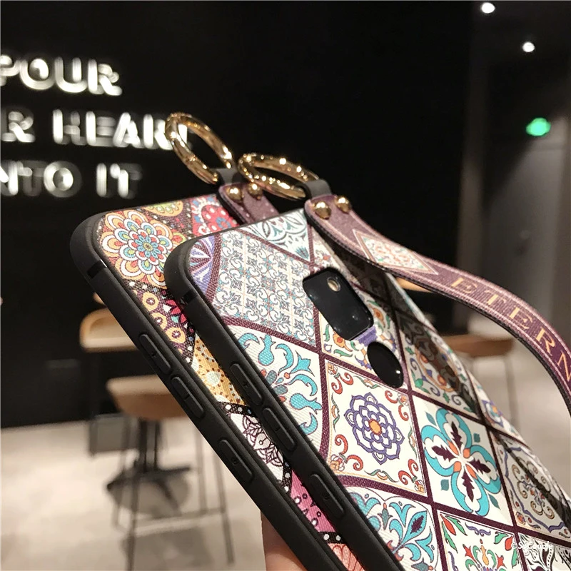SoCouple Wrist Strap Soft TPU Phone Case For Huawei Mate 10 20 Pro P10 plus P20 Pro Lite Nova 3 3i 2s Flower Holder Case Cover (6)