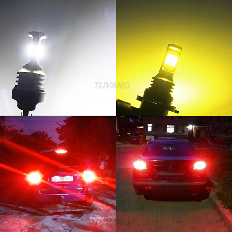 2x Высокая мощность T20 7443 W21/5 Вт поворотник светильник 3570 Canbus Светодиодная Лампочка резервные фары заднего хода автомобиля задний тормоз Стоп-сигнал белый золотой