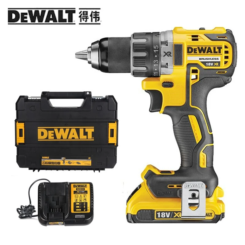 DEWALT Original 18V Lithium Battery DIY Power Driver Variable Speed Electric Screwdriver Impact Cordless Drill with LED Light