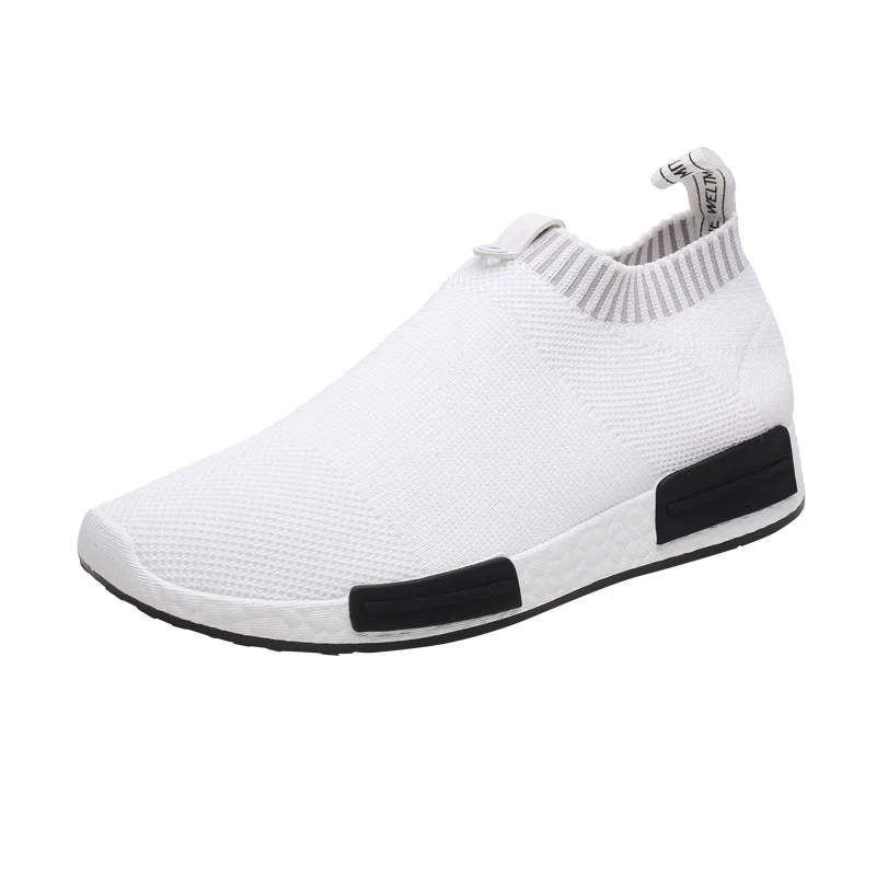 

Summer Breathable Sock Shoes Men Slip on Running Comfortable Men Sneakers Lightweight Flats White Casual Shoes Men 2020