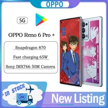 OPPO – SmartPhone Reno 6 Pro + Plus détective Conan, édition limitée 5G, Snapdragon 870, caméra 50mp, 65W SuperVOOC 90Hz, NFC 
