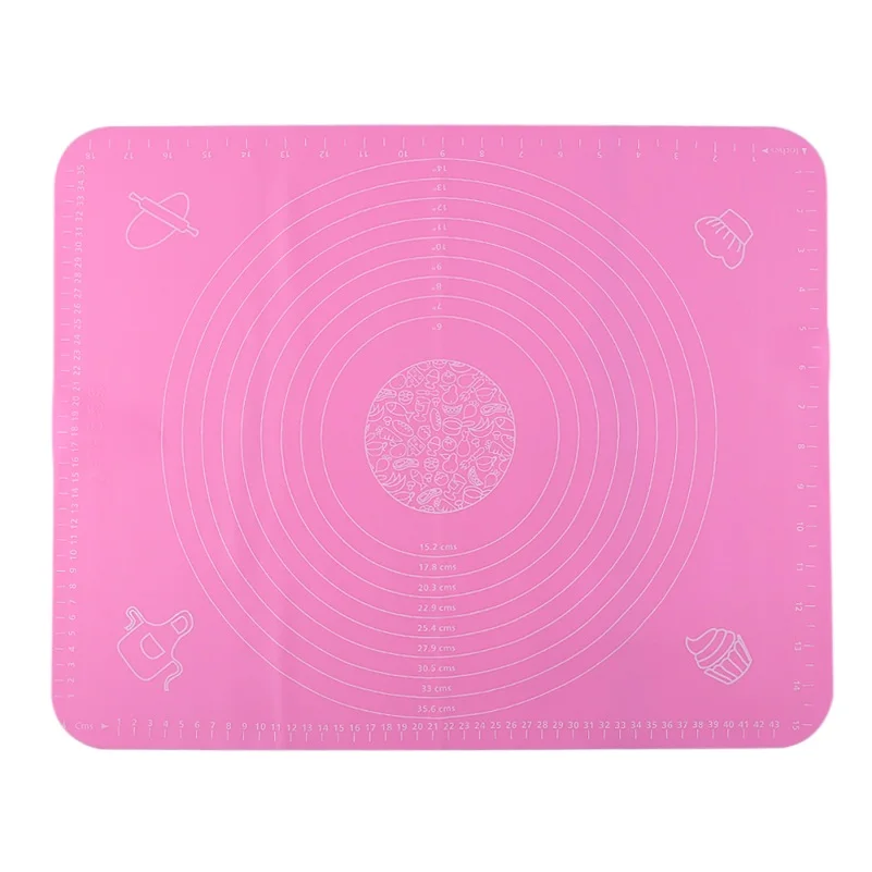 Pink 50x40 Силиконовый коврик для выпечки для духовки, весы, коврик для раскатки теста, ролик для помадки коврик для мучных изделий, антипригарные инструменты для приготовления пищи - Цвет: Pink 50x40