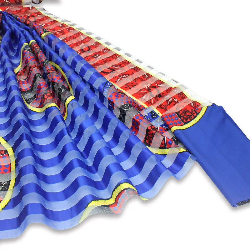 Новое поступление 4 ярдов органза ткань+ 2 ярдов лента материалы горячая Распродажа органза ткань Африканская вощеная ткань принтом для свадебного платья