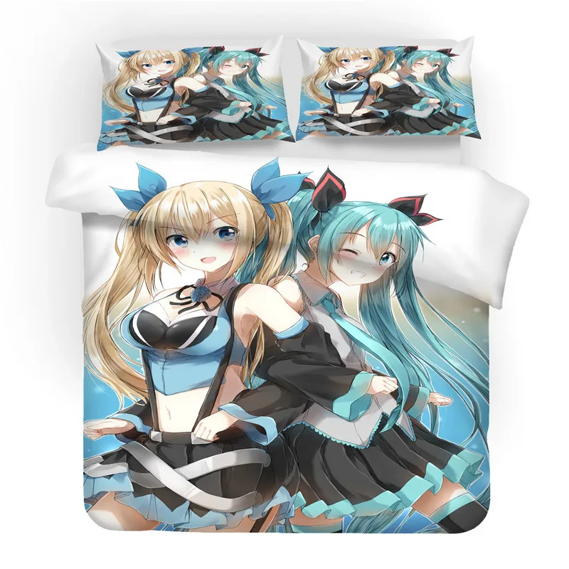 Набор постельного белья с 3d принтом Hatsune Miku lovers' подарок, набор пододеяльников набор домашнего текстиля