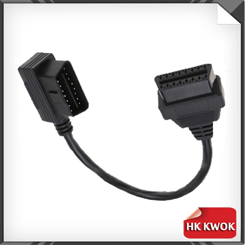 OBD-II автомобиля Бортовая Система диагностики 2 16Pin мужчин и женщин удлинитель 30 см под прямым углом