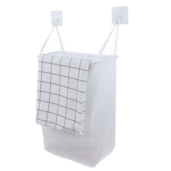 

Wall Hanging Laundry Basket Clothing Storage Bucket Mesh Laundry Organizer Underwear Socks Storage Barrel Holder Household