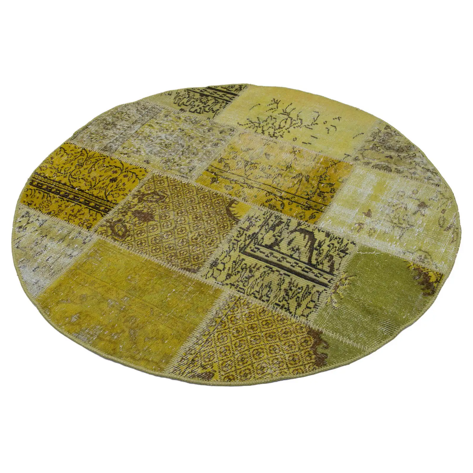 150x150 см желтый ручной работы круглый лоскутный Rug 5x5 футов|Ковер| |