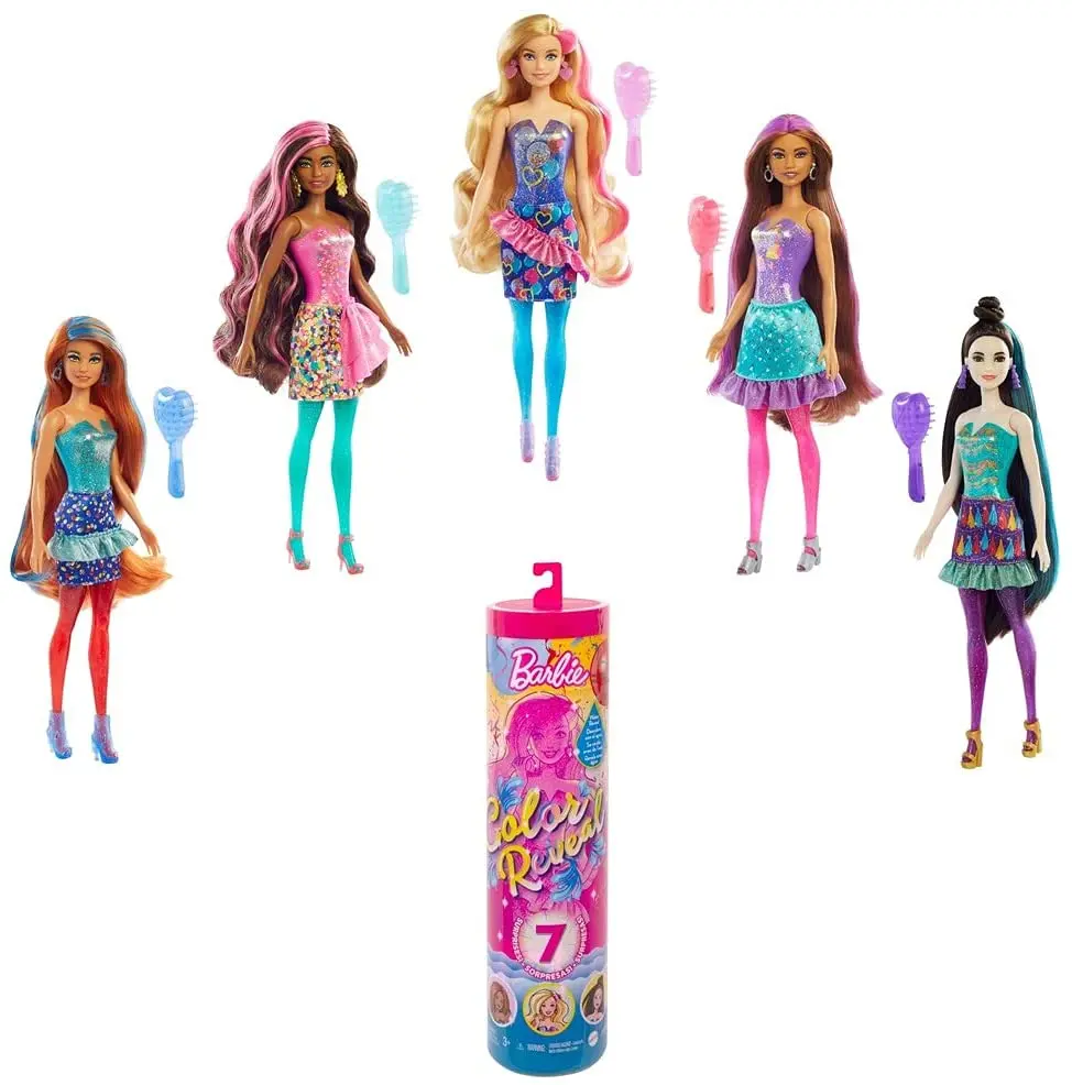 2021 new 100% Original Barbie Color Reveal Doll 7 Surprises Water Reveals  Confetti-Print Doll's Look Color Change on Hair & Face _ - AliExpress Mobile