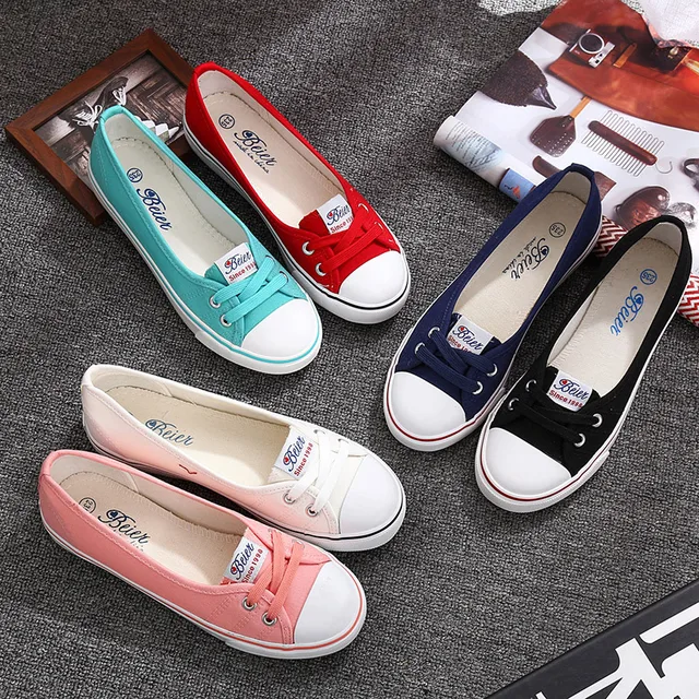 US $11.83 Fashion Shoes Women's Vulcanize Shoes New Fashion Casual Canvas Breathable Simple Women's Shoes Cas