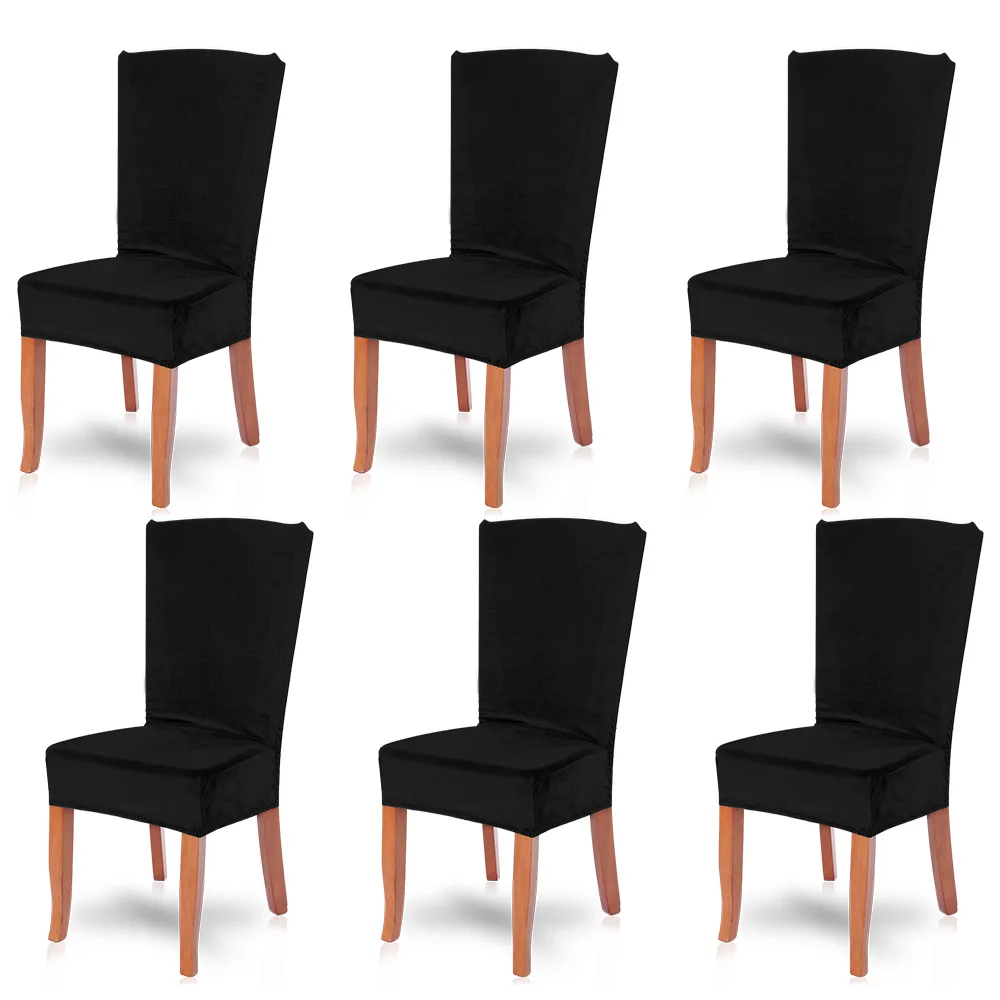 1/2/4/6pcs Soild Color Stretch Chair Cover Restaurant Elastic Slipcover Dining Room Fundas Removable Seat Case for Wedding Hotel