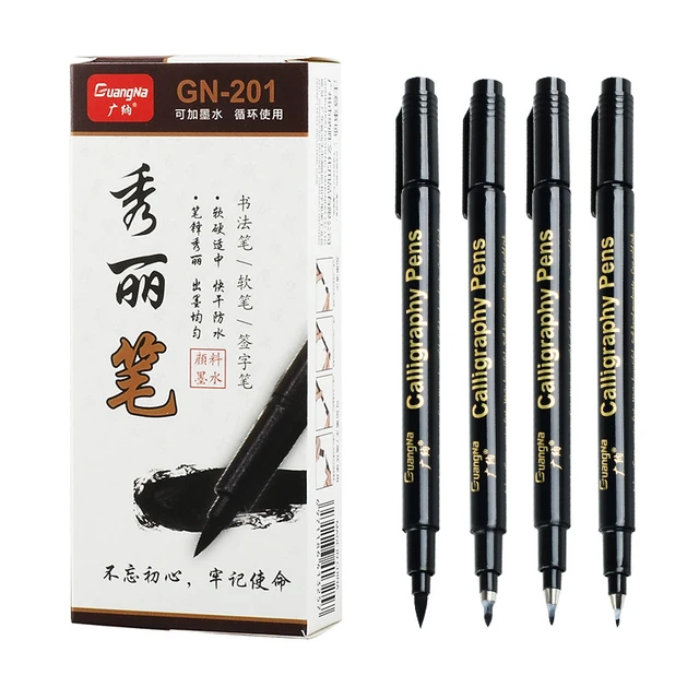 Calligraphy Pens - 6pcs Calligraphy Set For Beginners Refillable Black  Brush Marker Pens,hand Lettering Pens For Writing, Signature, Illustration,  Des