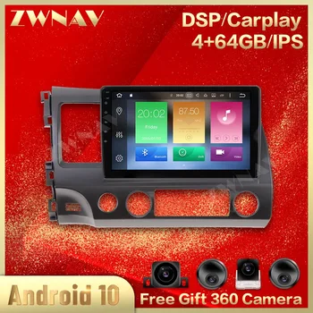 

360 Cameras IPS Screen For Honda Civic 2006 2007 2008 2009 2010-2012 Android Multimedia Car Player GPS Audio Radio Recorder Head
