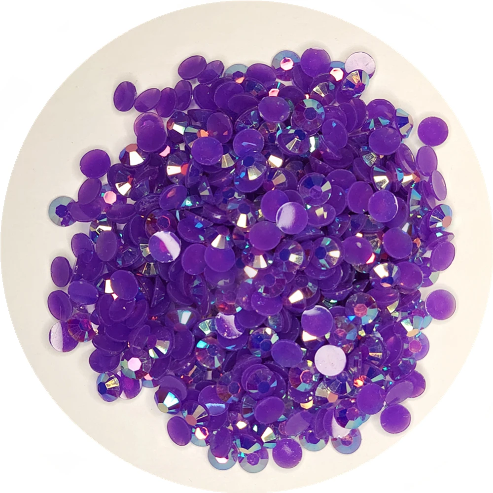 

Good Quality Jelly Amethyst AB Resin Flatback Beads 2mm~6mm Non Hotfix Rhinestones for Nail Art/Garment/Decoration