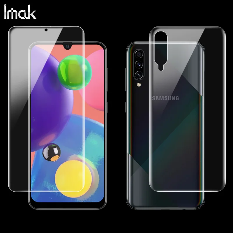 2PCS Full coverage for Samsung galaxy a70s a90 5g Screen protector and Back cover protector Imak Hydrogel Protective Film