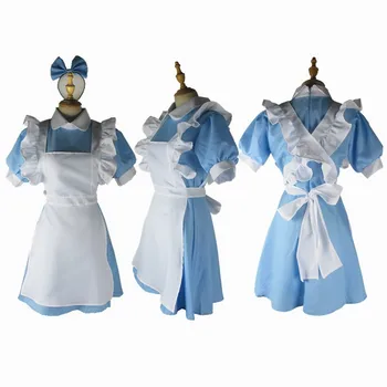 

European American fashion girl skirt cosplay Halloween day cute maid costume blue maid costume COS anime costume new
