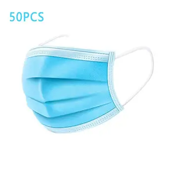 

50pcs Fast Delivery!Disposable Face Mask 3 Layer Nonwove Ply Face Mouth Masks Nonwovens Earloop Mouth Mask In Stock