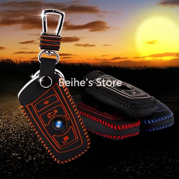 

High quality Genuine Leather Remote Control Car Key Case wallet Bag Cover For BMW 3 Series 5 series x3 320 525li