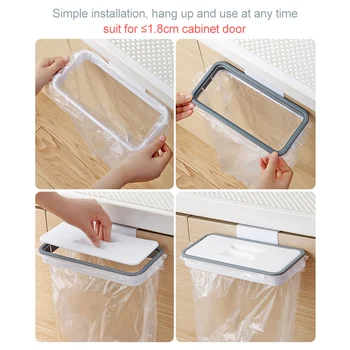

New Trash Bag Holder Garbage Bag Hanger Rubbish Bag Holder Garbage Storage Rack Bracket for Kitchen Cupboard Bathroom