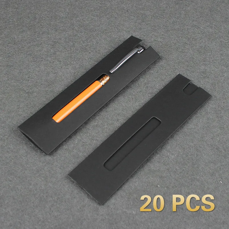 

20 pcs/lot simple Solid color paper pen box can only hold 1 pen Gift case