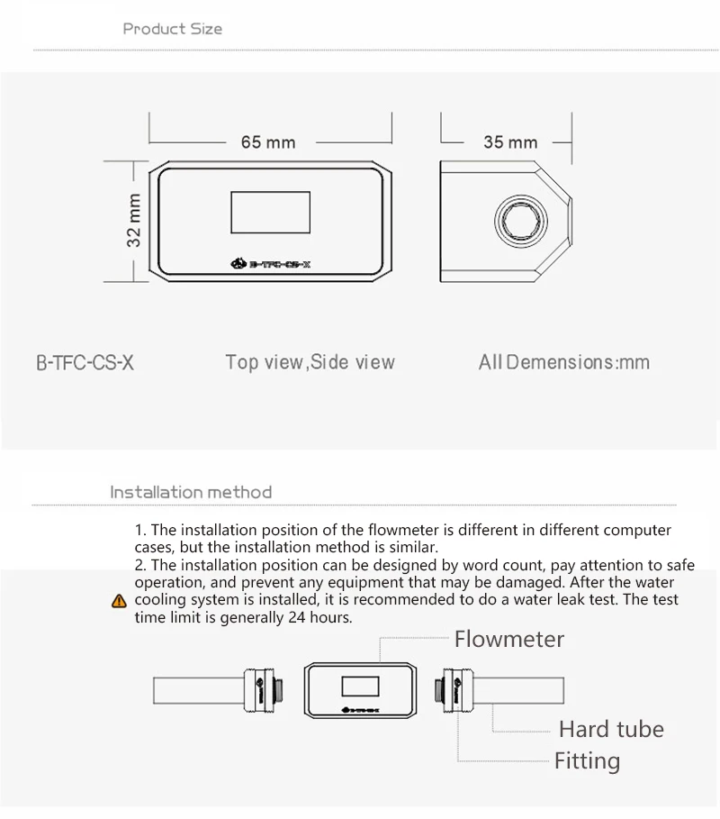 Medidor de Temperatura da Água Medidor de Fluxo de Água Refrigerador de Água Montagem do Sensor de Fluxo Bykski Oled Display Digital Sistema Duplo g1 4 Fitting - - Imagem 6