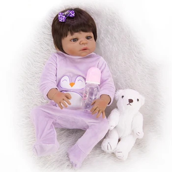 

Black baby dolls reborn pop African American silicone vinyl reborn baby girl dolls children toddler bathe toys dolls gift 23inch