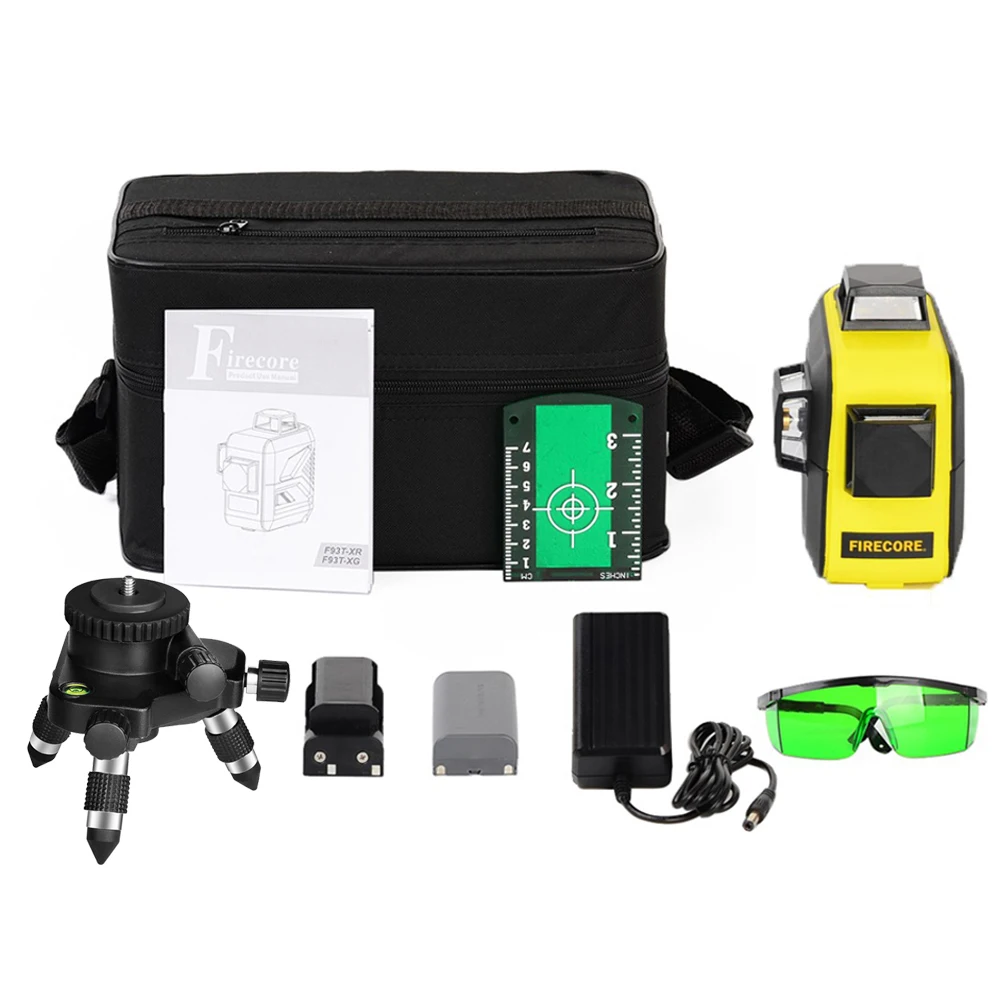 

12Lines 3D Green/Red Laser Level 360 Cross Line F93T-XR/ F93T-XG Lithium Battery Combination Laser