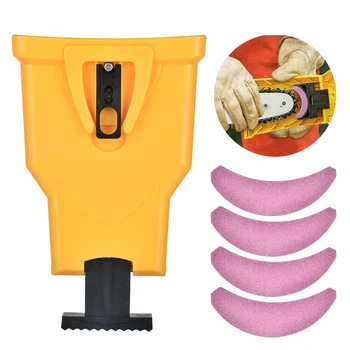 

Chainsaw Teeth Sharpener Tool Durable Woodworking Sharpen Chain Saw Fast Grinding Sharpening Chainsaw With 5pcs Whetstone