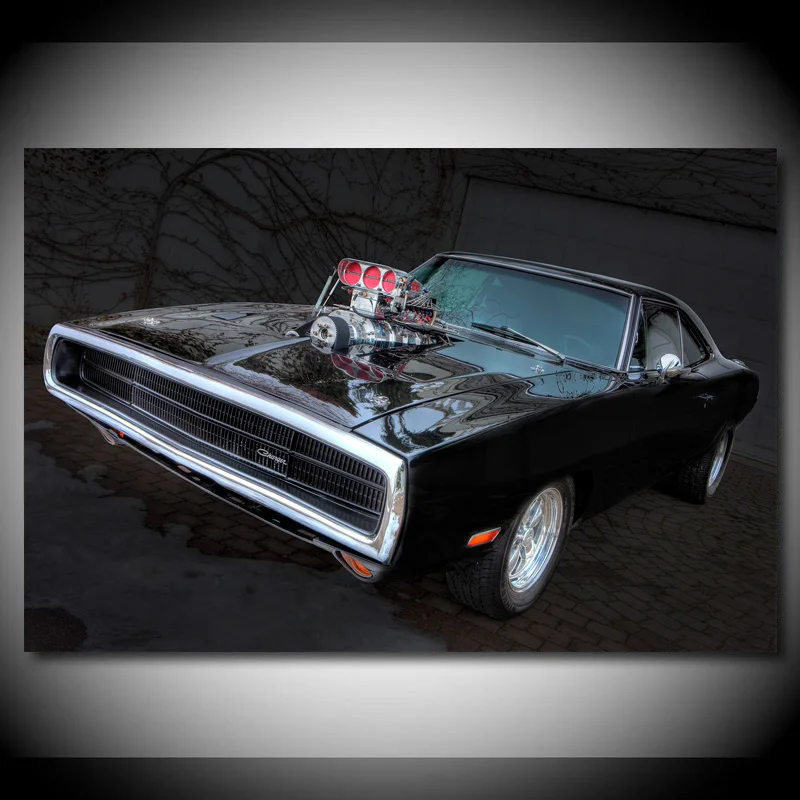 Modern Canvas Paintings Dodges Vehicles Hot Rod Tuning Muscle Car Wall Art Picture Posters and Prints for Living Room Decor | Дом и сад