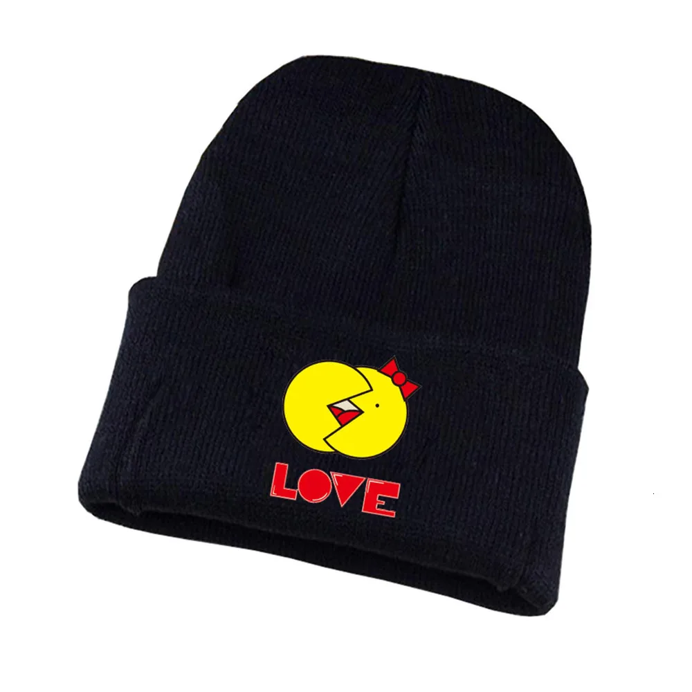 Аниме Pacman вязаная шапка для косплея унисекс принт Для Взрослых Повседневная хлопковая шапка для подростков зимняя вязаная шапочка - Цвет: 12