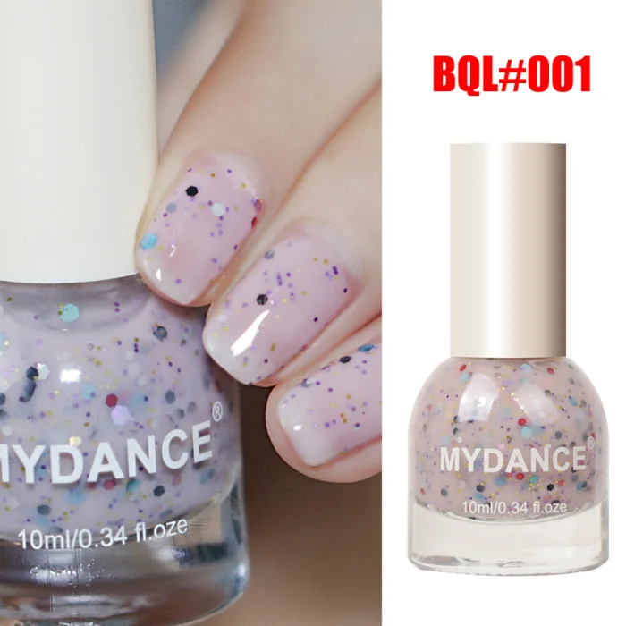 10 мл Лак для ногтей блестящая оболочка Блестящий лак для ногтей на водной основе Очищаемый маникюрный лак для ногтей для женщин и девушек