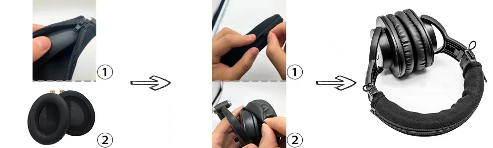 Ear Pads Audio Technica ATH M50X M50 M40X M40 M30X M20X Bumper muff Cover Cushion Cups Headband