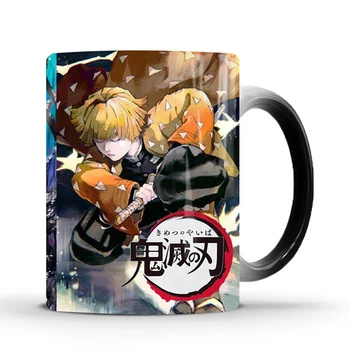 

2020 New 1Pcs 350mL Demon Slayer:Kimetsu No Yaiba Heat Temperature Sensitive Mug Color Changing Cartoon Anime Coffee Mug