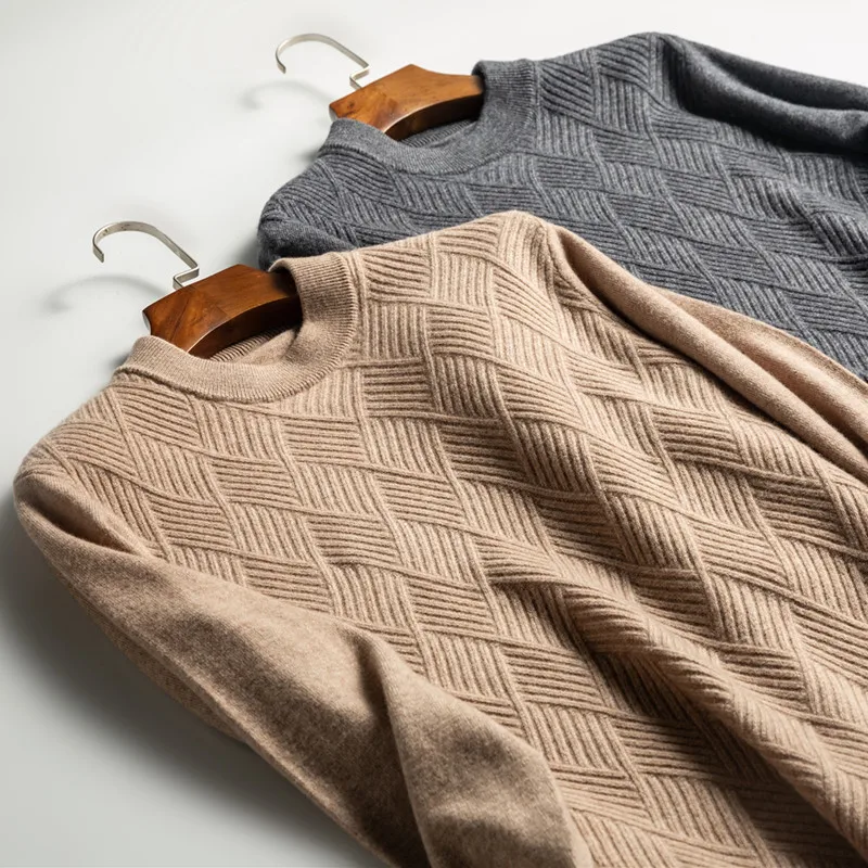 

Dusen Klein Men Casual O-Neck Pullover Slim Fit Long Sleeve Shirt Men's Sweaters Knitwear Winter Cashmere Wool Pull Homme 8195