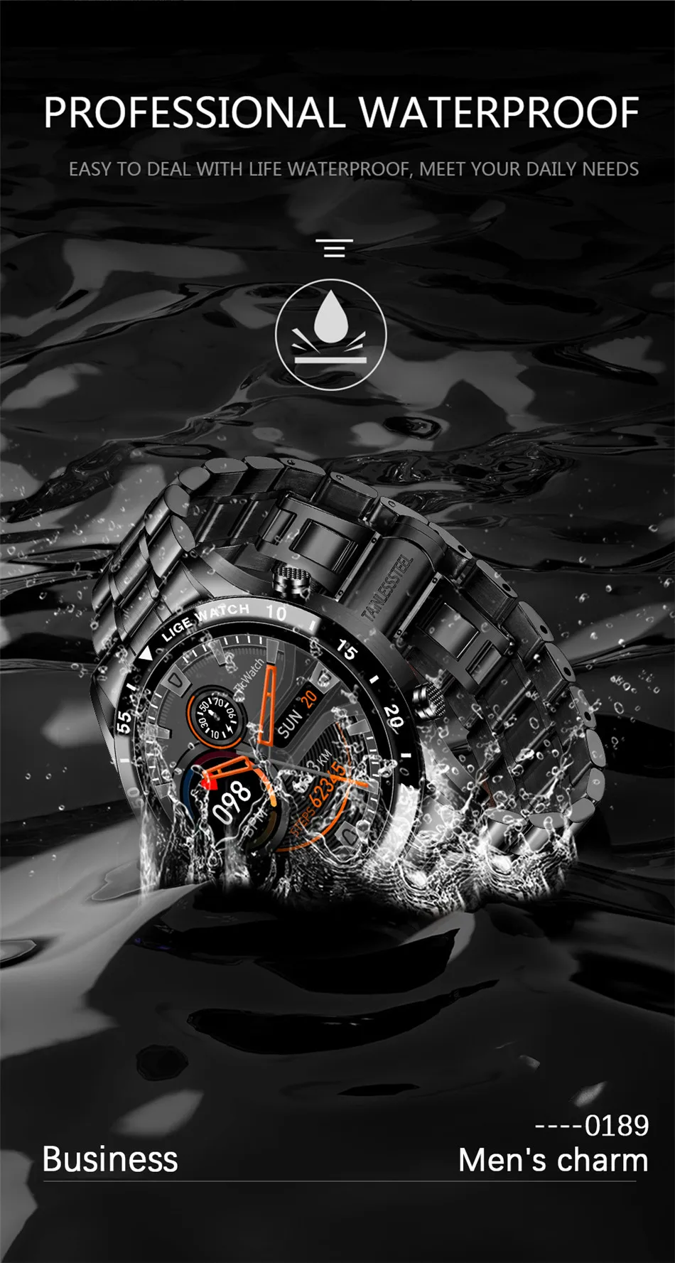 Lige 2020 nova moda smartwatch bluetooth chamada