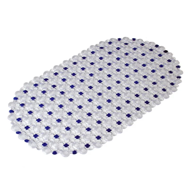 New Non-slip Bathroom Mat Safety Shower Bath Mat Plastic Colorful Point Bead Massage Pad Bathroom Carpet Bath Mat 38x68cm - Color: Purple