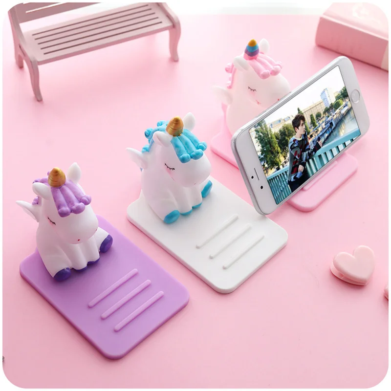 

Cartoon silicone lazy cartoon mobile phone holder Unicorn car Desktop Multi-function Adjustable Bracket Non-slip Cute Stand