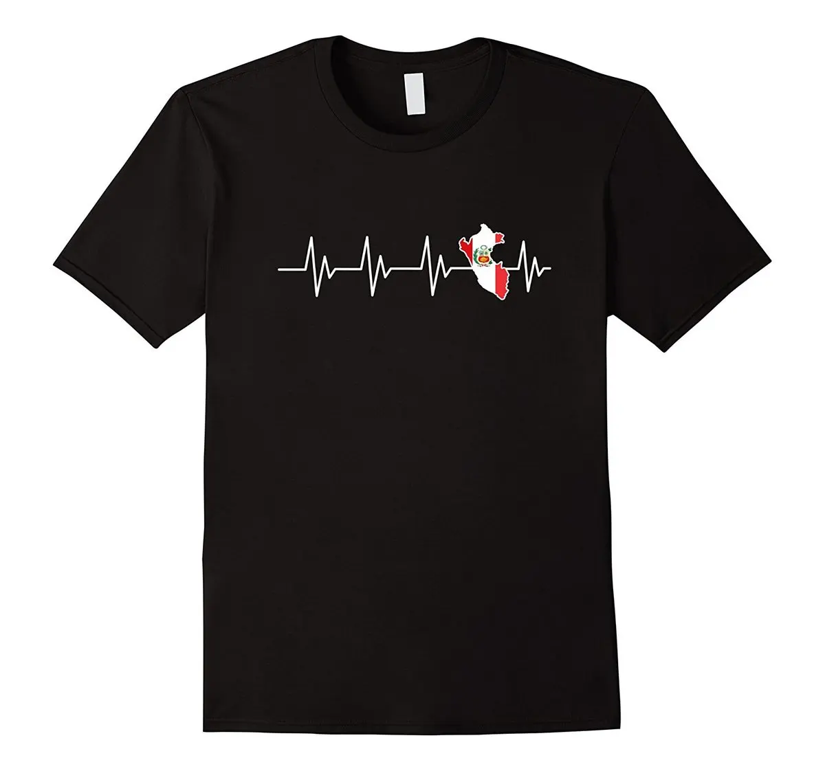 Peru T-shirt Heartbeat Map Men Kids Summer Short Sleeve T Shirts Tops S~3Xl Big Size Cotton Tees Free |
