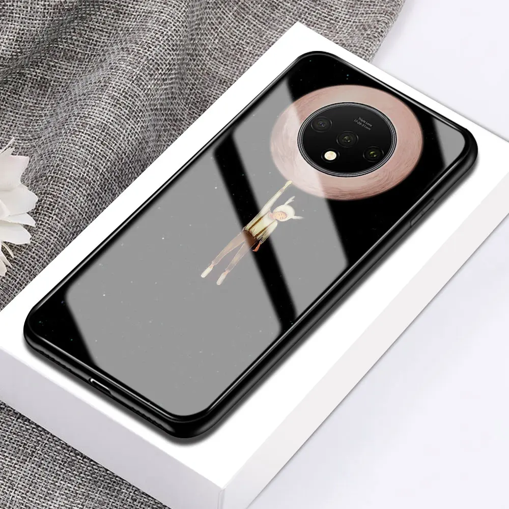 for oneplus 7t glass case spaceman astronaut galaxy design support custom made case for oneplus 7t 1+7t - Цвет: A10