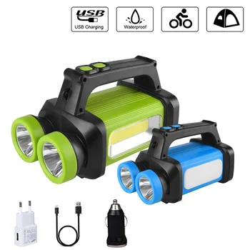 

USB Rechargeable or 3*aaa Battery Spotlights Portable LED Glare Flashlight COB Work Light Outdoor Emergency Camping Light