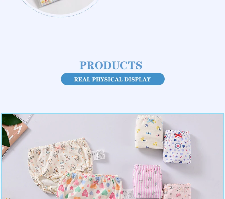 2Pcs New Children's Underwear Cotton Baby Bread Pants Cartoon Without Fluorescence Baby Summer Training Pants